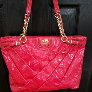 Red Coach handbag shoulder bag